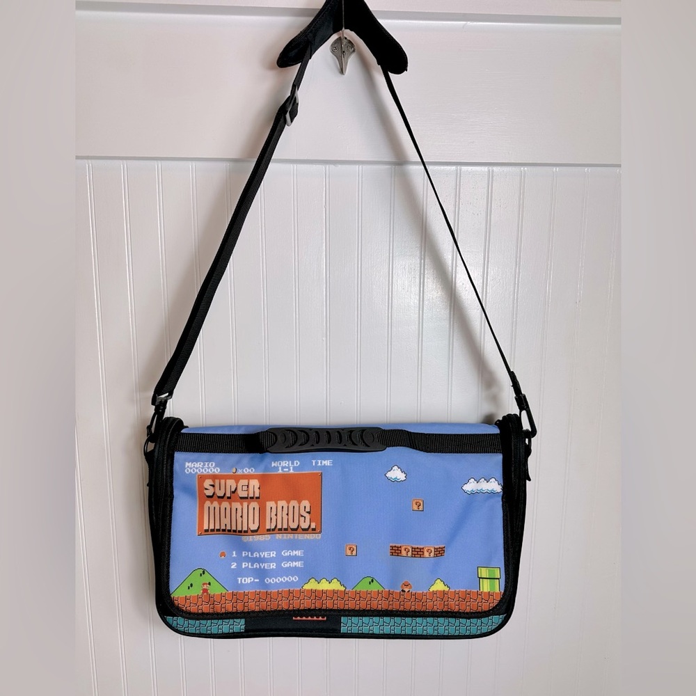 Nintendo Super Mario Blue and Black Messenger/Game Bag